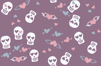 hearts and skulls